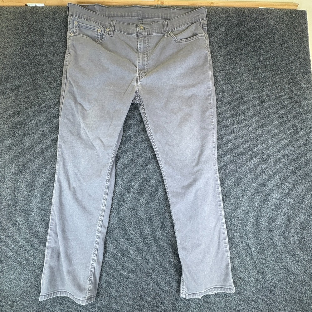 Levi's 511 Jeans Mens 39x27 Gray Denim Cotton Stretch Mid Rise Straight Leg‎
